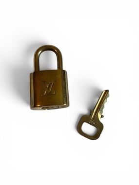 Authentic Louis Vuitton Lock & Key #303 Gold Brass Padlock